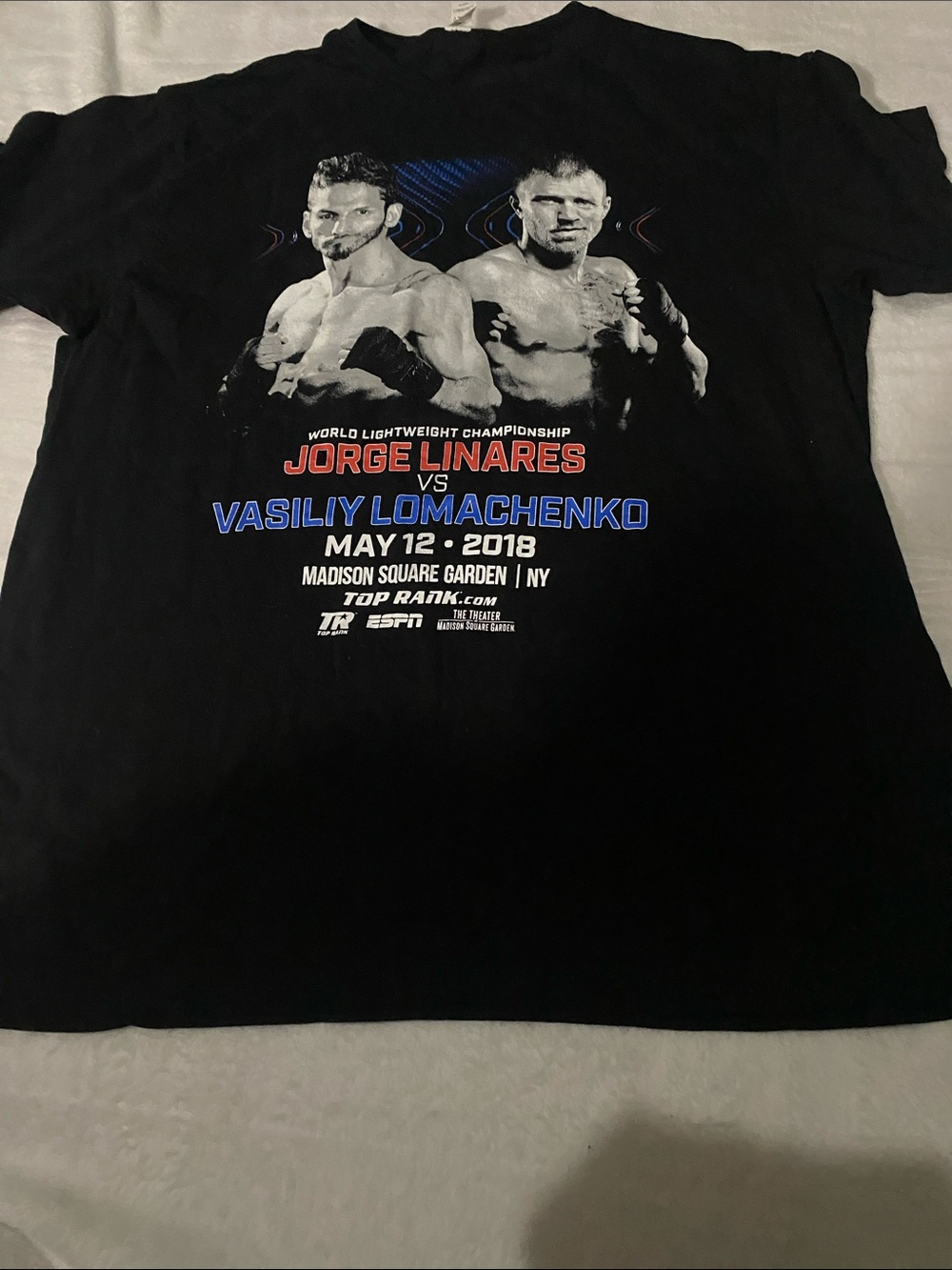 Black Event Graphic Short Sleeve Tee - Boxing Match Design